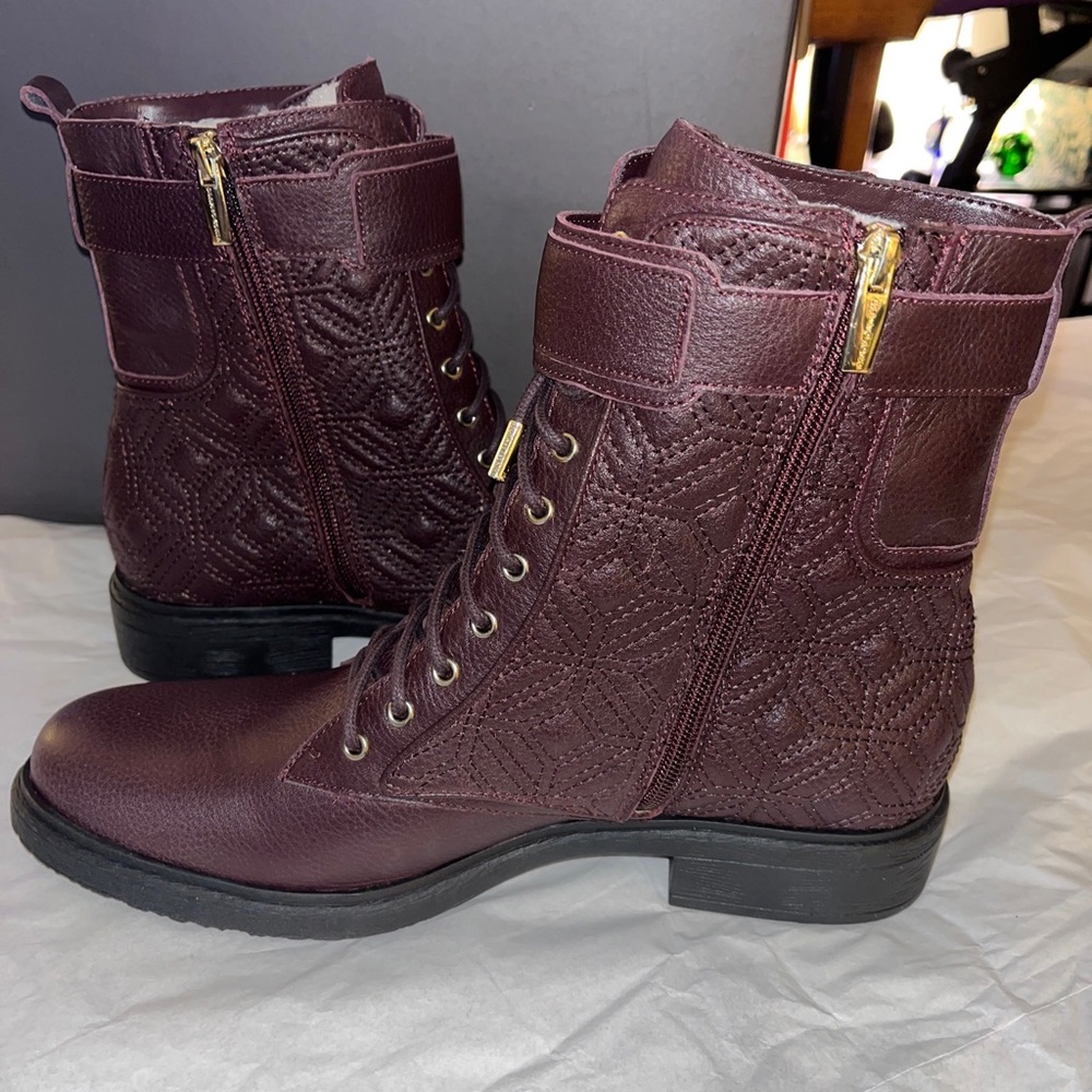 Vince Camuto Toralina Leather Lace-Up Ankle Combat Boots Shoe - Picture 1 of 10